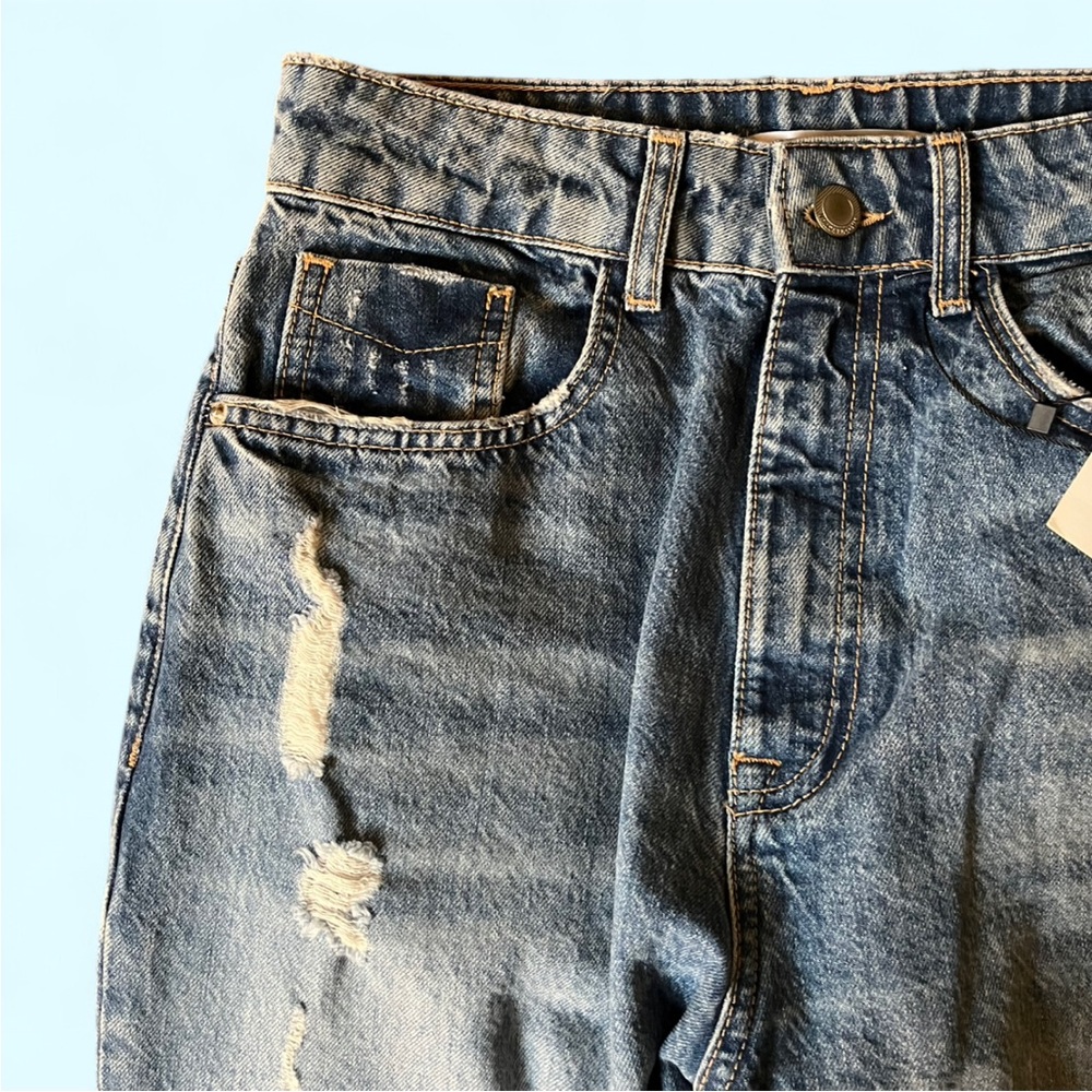 Zara High Rise Distressed Blue Jeans - Picture 7 of 8